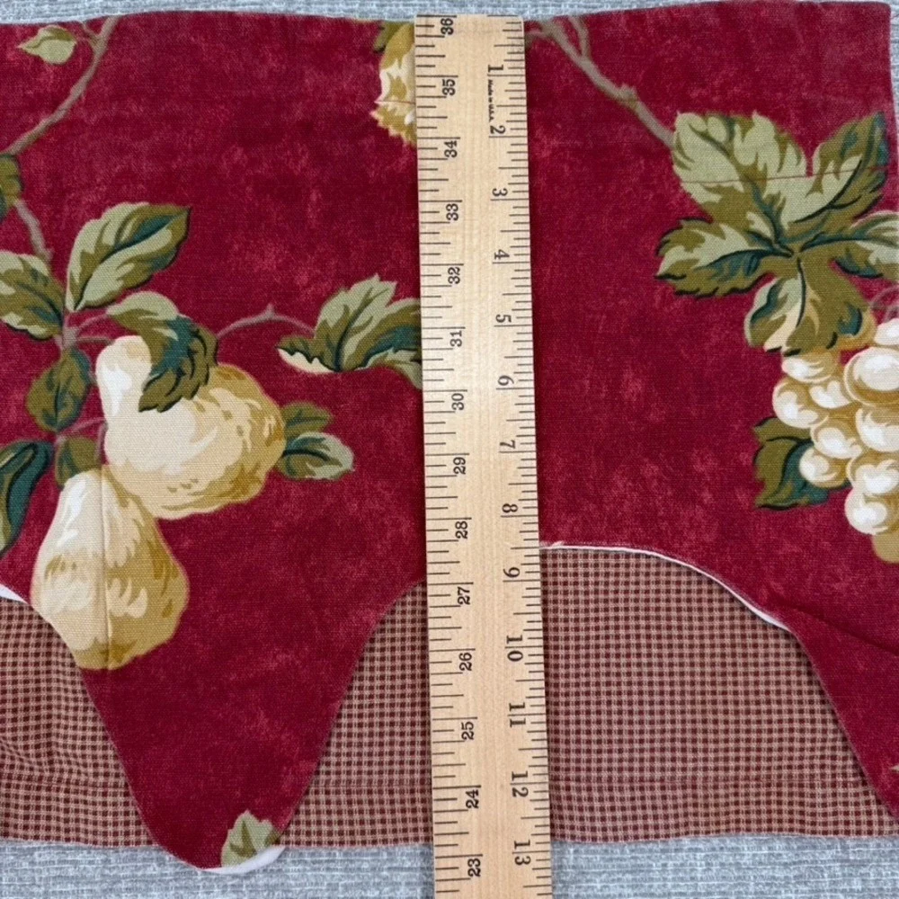 Vintage Waverly Home Classics Valance Curtains Set of 4 Red Floral Fruit Boho
